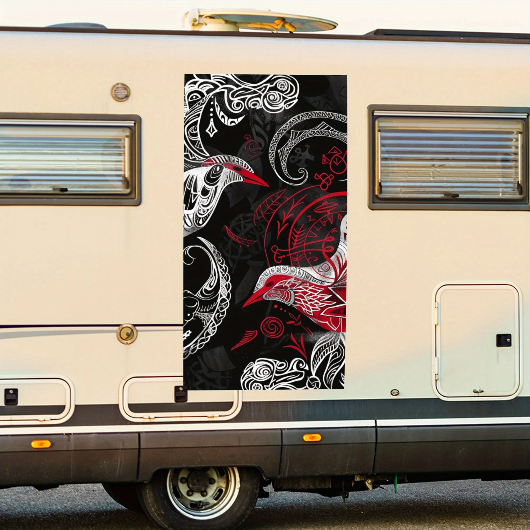 

Наклейка в скандинавском стиле с мистическими символами, автомобильная наклейка, водонепроницаемая виниловая наклейка для стороны автофургона, самоклеящиеся наклейки для украшения и защиты