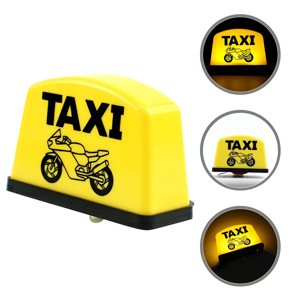

12V Taxi Lamp Yellow Mirror Mount Lights High Brightness Indicator Durable Weatherproof Unique Decoration Motorcycle Scooter