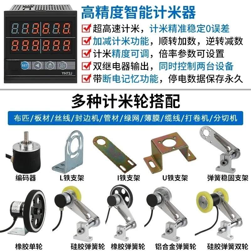 Metre Counter Electronic Digital Display Roller Type High Precision Encoder Controller Length Counter Edge Banding Machine