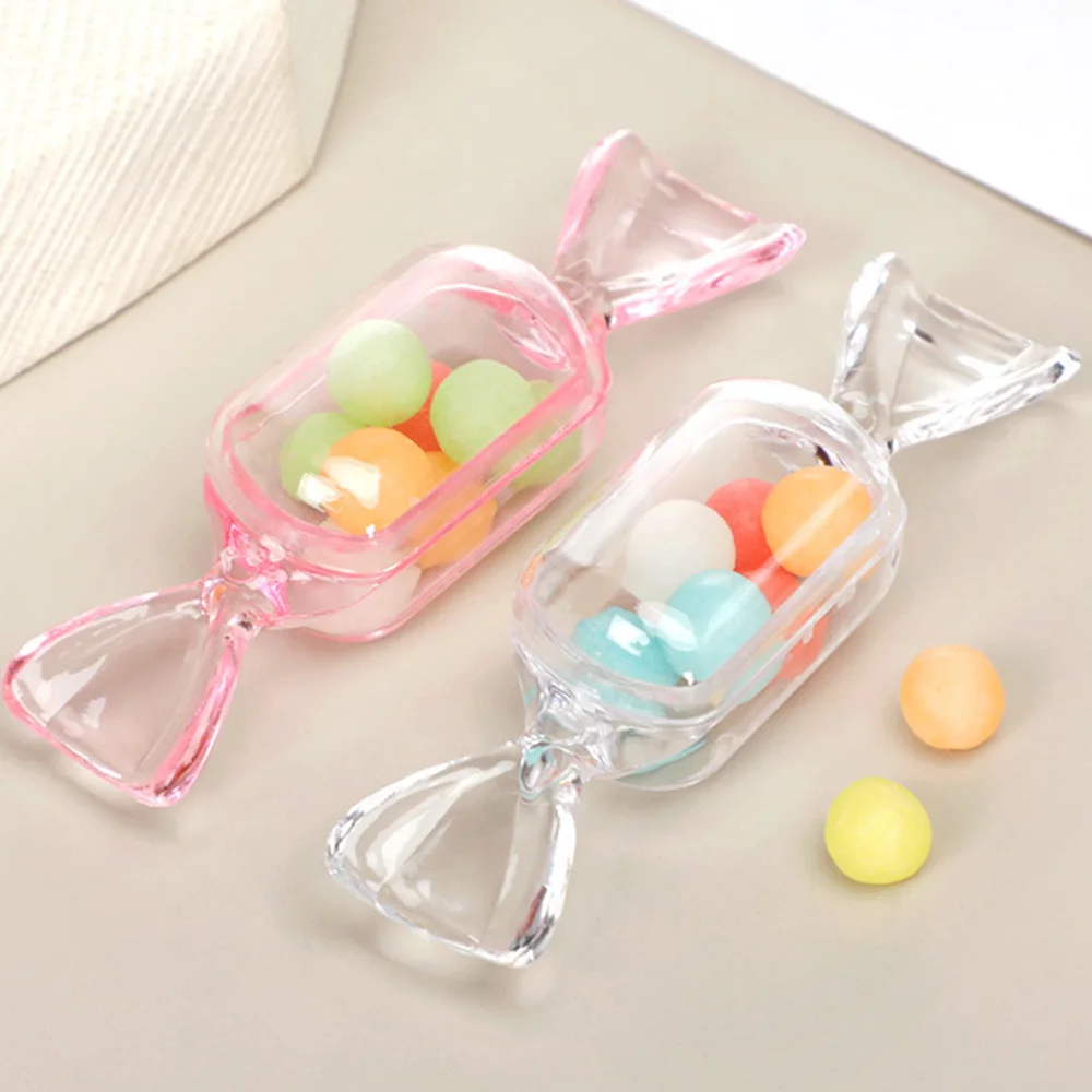 10pcs Mini Transparent Storage Box Sweet Shaped Plastic Jewelry Boxes Ring Earring Holder Organizer Packaging Cases Gifts