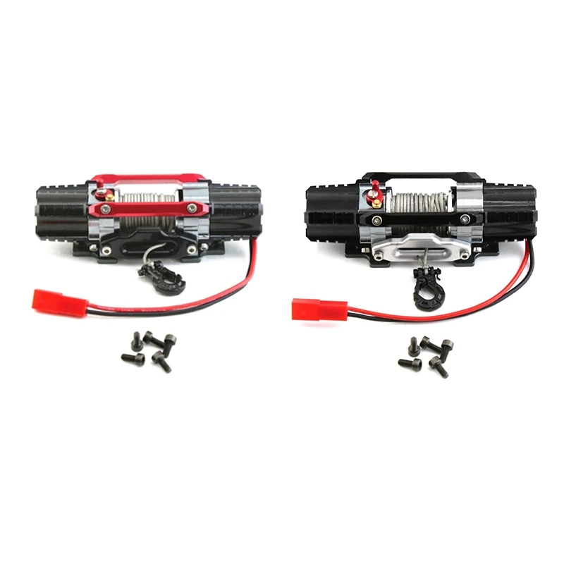 Dual Motor Metal Simulated Winch For 1/8 1/10 RC Crawler Car Axial SCX10 TRAXXAS TRX4 RC4WD D90 KM2 Upgrade Parts