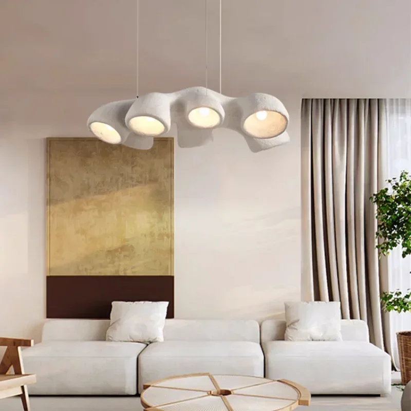 Loft Irregular E27 Pendant Lights for Living Room Lustre White Hanging Lamp Foyer Suspend Lamp Fixture Nordic Dining Room Light