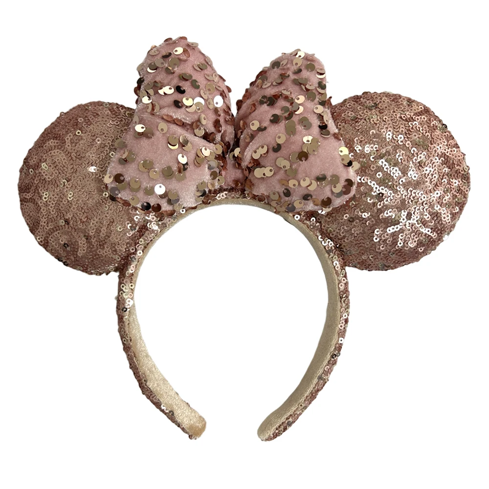 Disney pumpkin Mickey Minnie Headband Adults/Child Disneyland PU Leather Bow Ear Women Christmas Gifts image 3