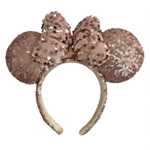 2026 Mickey Mouse Ears Headband 2025 Cinderella Rapunzel Princess Bow Minnie Ear Headwear for Adult Kids Holiday Hairband - Image 7