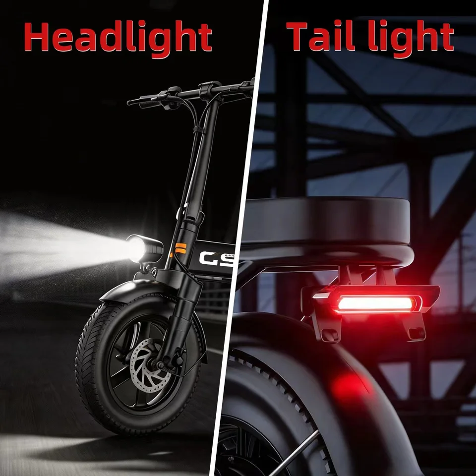 Uplee GS3 Electric Bike 500W 48V 15Ah Removable Battery Fat Tire 14 Inch Folding Electric Bike E-City EBike Electric Bicycle LED image 10