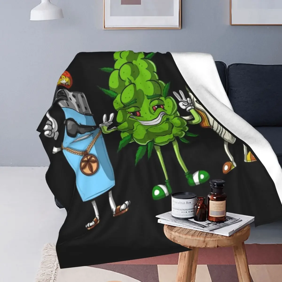 Weed Bud Joint Lighter Blankets Soft Warm Flannel Throw Blanket Cover for Bed Living room Picnic Travel Home Sofa