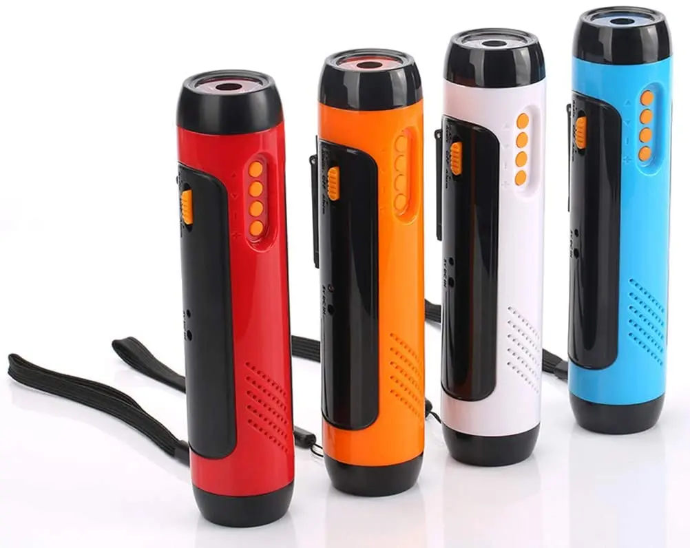 BSCI ISO9001 Hand Crank Portable FM Emergency Flashlight Radio with Charging the Mobile Phone Alarming Hiking Camping