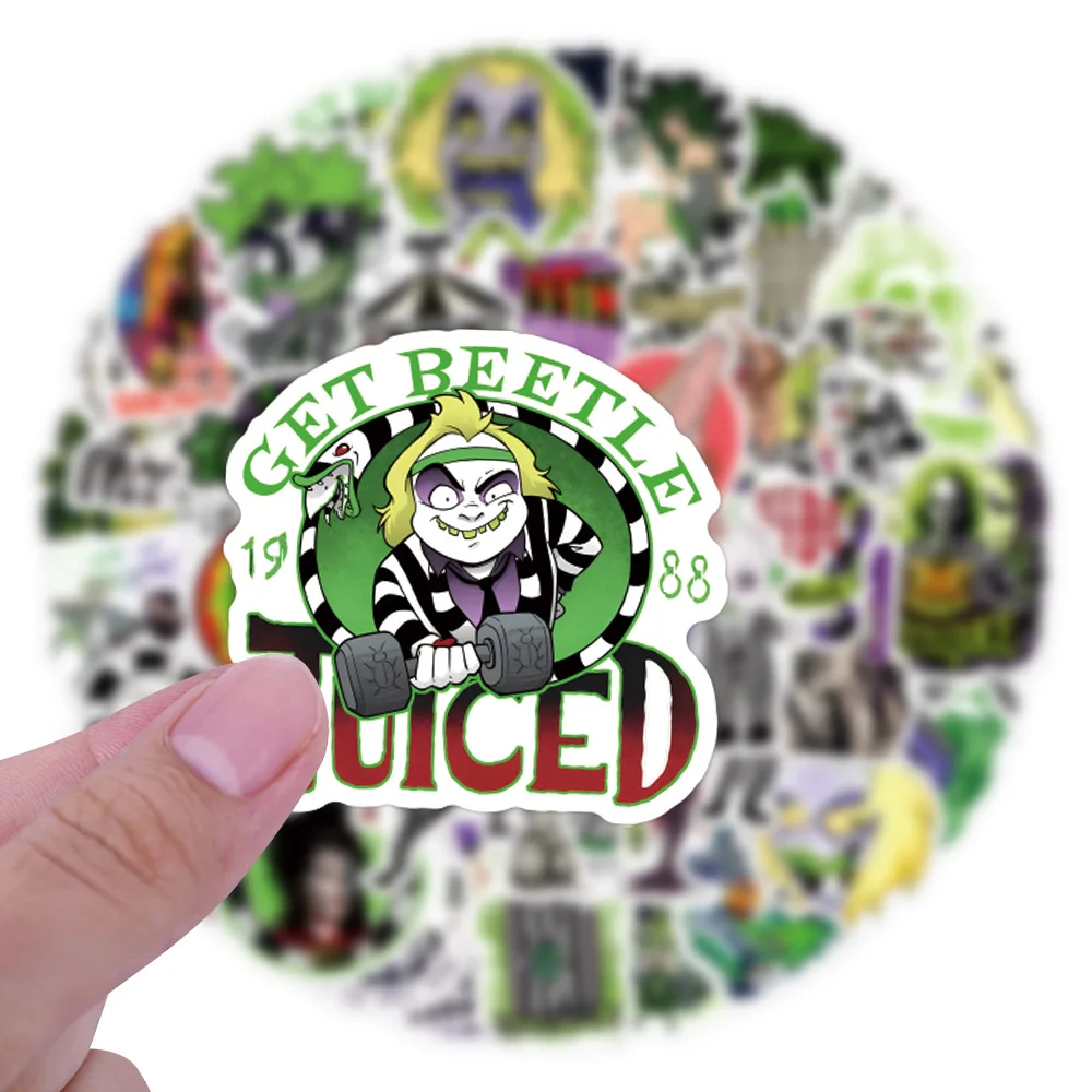 10/60PCS  Beetle Juice Cartoon Stickers Mocie Graffiti Sticker Toy Luggage wardrobe Helmet Phone Guitar Bike Skatboard Decals