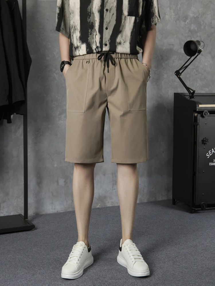 

Retro Japanese Sle Men's Summer Thin Casual Workwear orts Five-Quarter Length Loose Fit Straight Leg Sweatpants