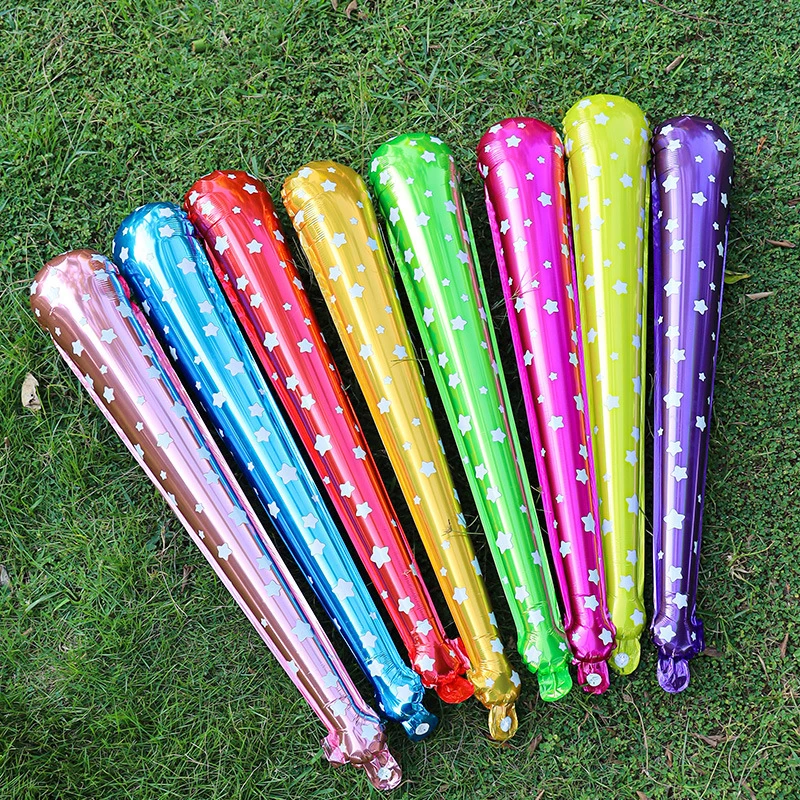 10 Stück/Set aufblasbare Cheerleading-Stabballons mit Sternmuster, für Sportveranstaltungen, Konzerte, Eventzubehör, Aluminiumfolienballons – Detail 3