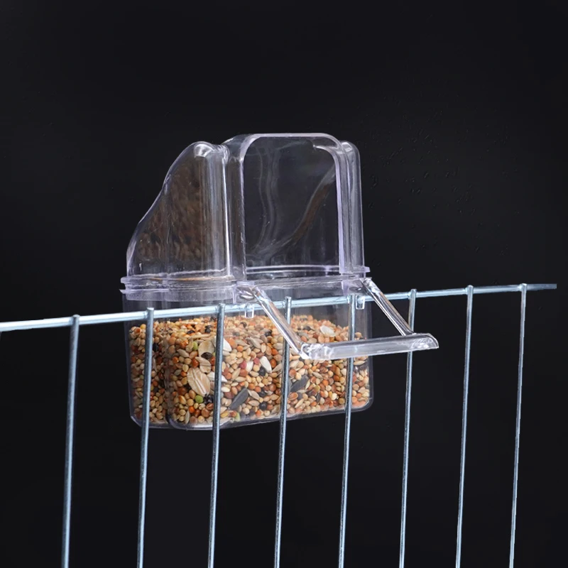 Parrot Feeder Drinker Bird Supplies Bird Cage Parrot Birds Water Hanging Bowl Feeder Box Pet Cage Plastic Food Container