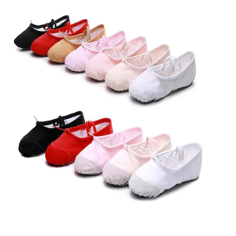 

Professional Child Girls Kids Cotton Canvas Soft Ballet Dance Practice Shoes Gym балетки Ballet Slippers