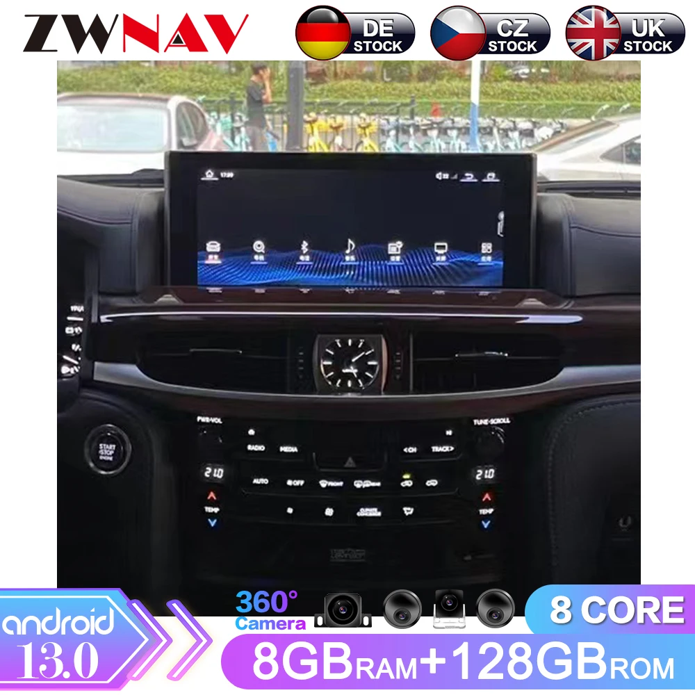 12.3'' For Lexus LX570 2015-2021 Qualcomm Navigation Apple Carplay Car TV Screen Mp3 Car Radio Multimedia Stereo Host DSP BT MP4