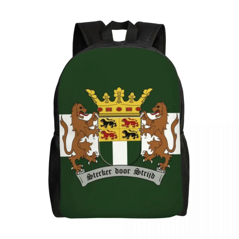 

Custom Wapen Van Rotterdam Backpack Women Men Casual Bookbag for College School Rotterdam Coat Of Arms Holland Flag Bags