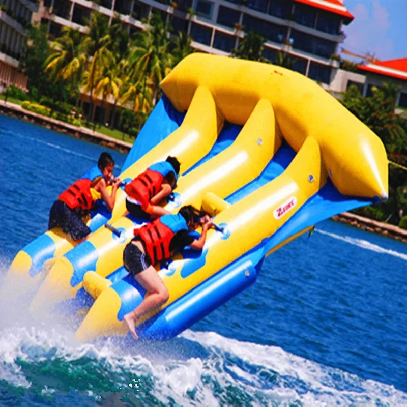 คุณภาพสูง Inflatable Triplex แถว Flying Fish Raft เรือ,Inflatable Fly Fish Ride Banana Boat ลดราคา