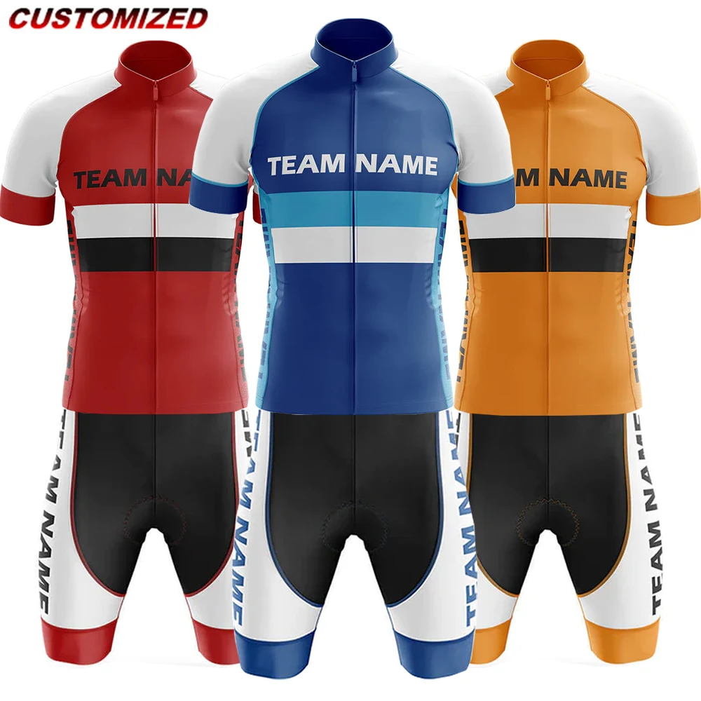 Customized Team Name （12）Men Short Sleeve Cycling Jersey Sets Maillot Ropa Ciclismo Outdoor sports Bicycle Clothing Bike Shirts