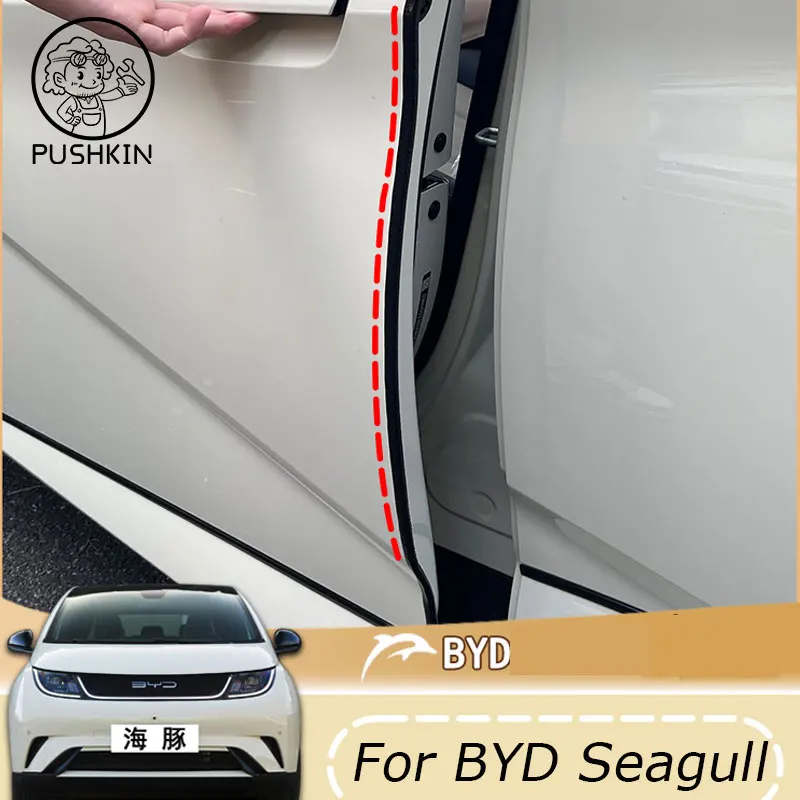

For BYD Seagull Dolphin MINI 2024 2023 Door Crash Strip Rubber Edge Protection Trim Stripe Adhesive Scratch Protect
