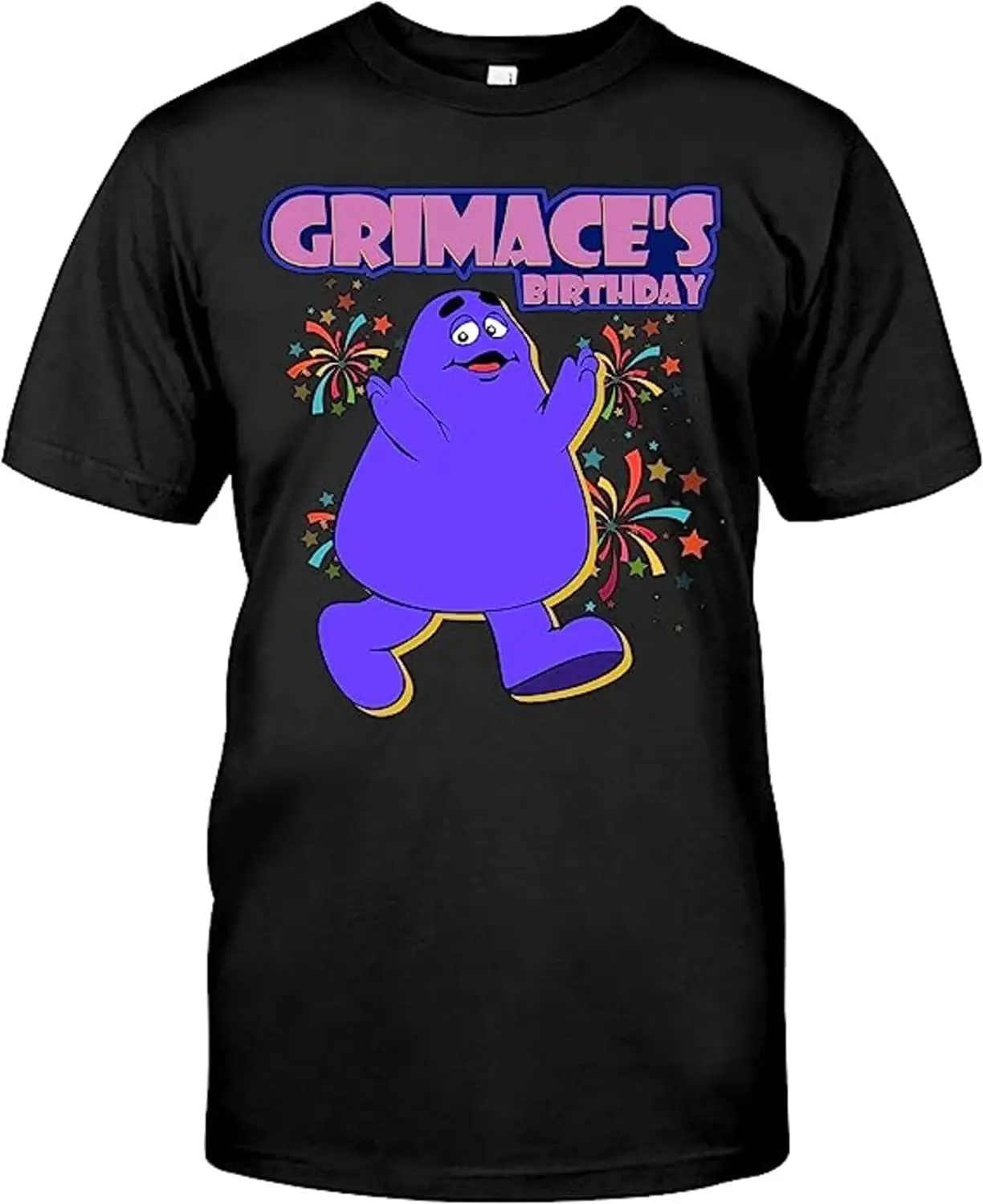 YOITS Unisex Happy-Birthday-Grimace Cotton Tshirt Men D0nalds’s-Birthday-Grimace Printed T Shirts