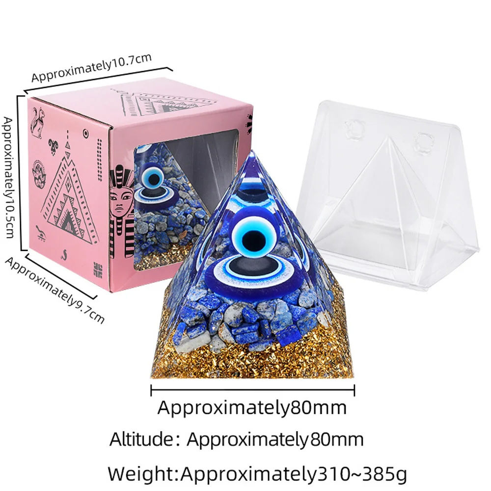 8cm Natürliche Kristall-Pyramide, Orgon-Chakra-Heilung, Yoga-Meditationswerkzeug, Glücksbringer, Erfolg anziehend, Fengshui-Heimdekoration – Detail 1