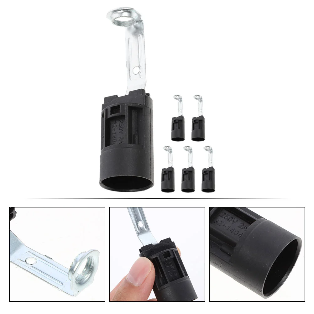 6 Pcs E14 Bulb Base Lamp Holder Light Socket LED Parts For Making Lamps Stable Materials Easy Setup Home Decor Commercial