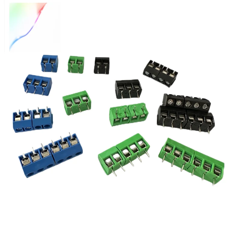 10 Uds KF301- 2P tornillo 5,0mm bloque de terminales 2 pines 3 pines conector de bloque de terminales pcb