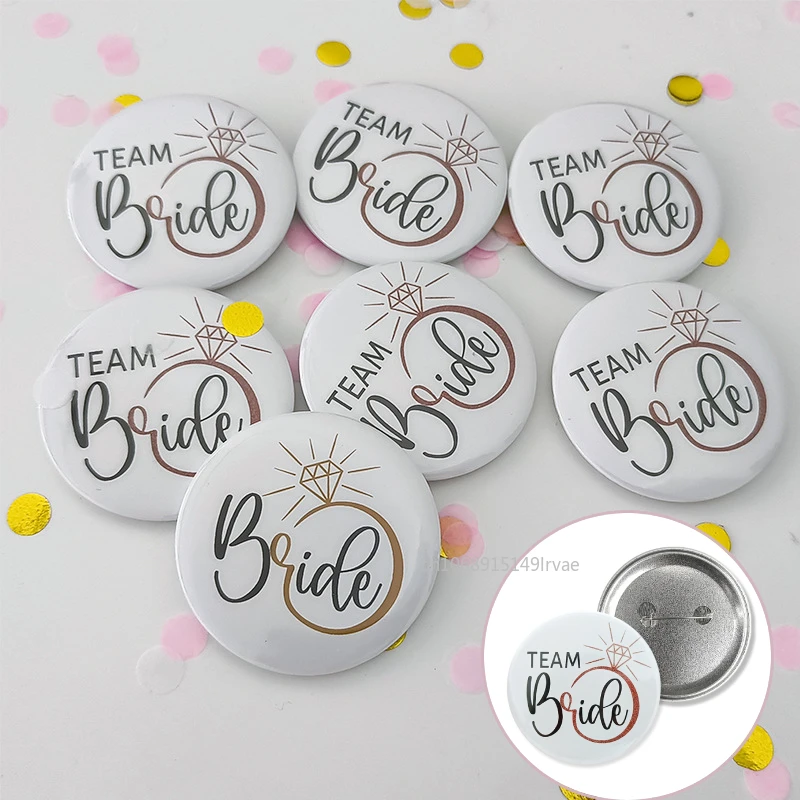 12/5/1Pcs Team Bride Team Groom Badge Wedding Hen Party Decoration Bachelorette Party Bride To Be Bridal Shower Brooch Supplies