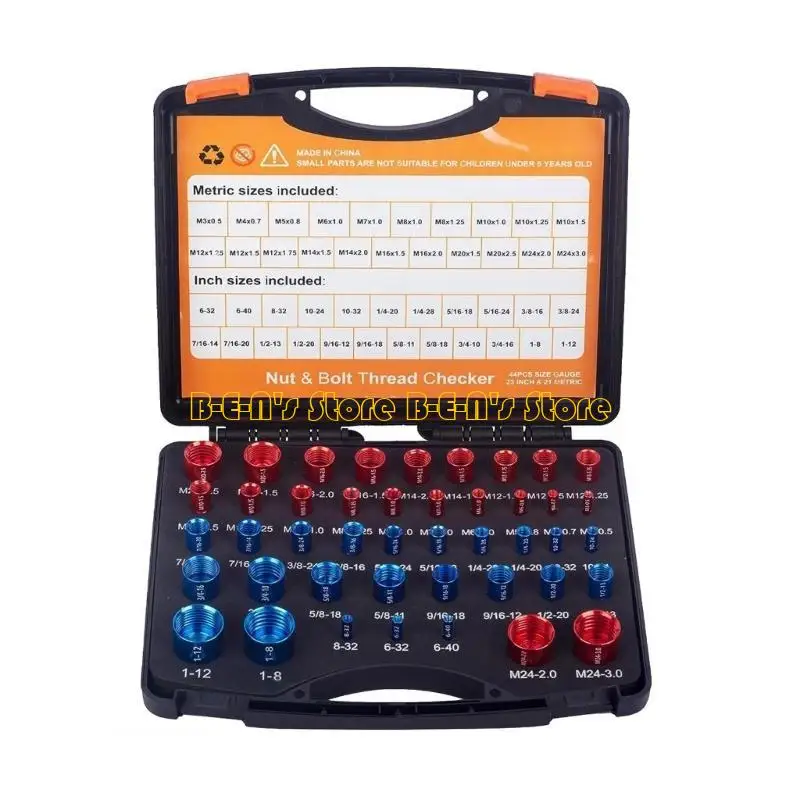 Y1AD Bolt Nut Screw Thread Checker Set Inch Metric Gauges Measuring Inspection Tool