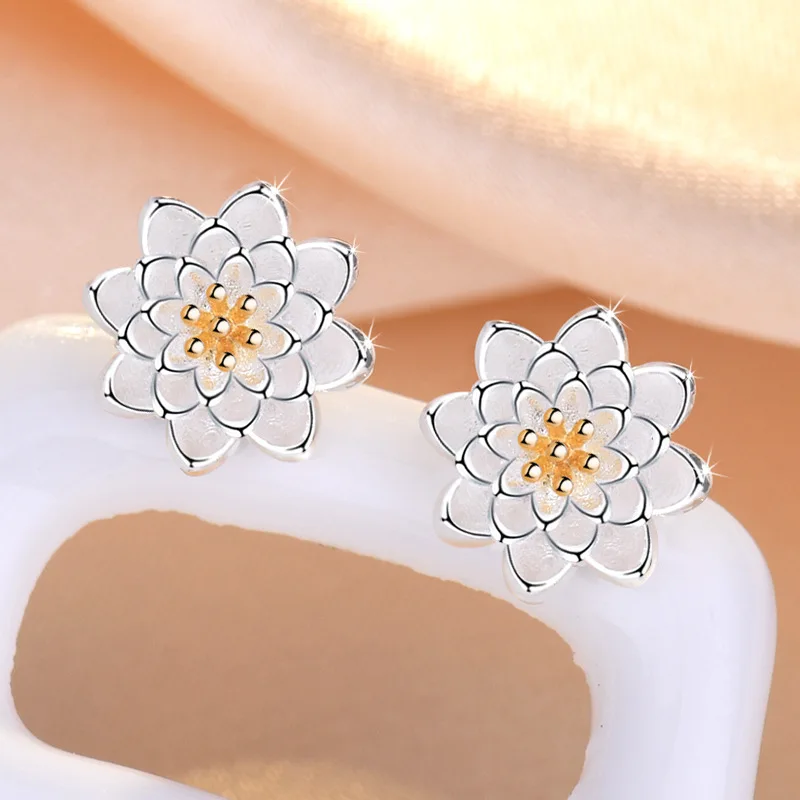 Neue Ohrringe aus 925er-Sterlingsilber, Blume für Frauen, exquisite Freundin, Hochzeit, Verlobung, Schmuck, modisch, schönes Geschenk, hohe Qualität