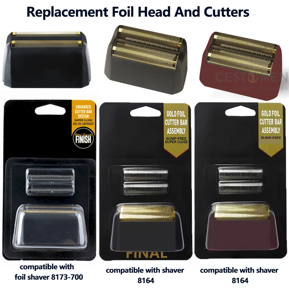8173-700 Foil Shaver Replacement Titanium Gold Foil Cutter Net Blade Head Set Compatible For Wahl 5 Star Series Vanish Shaver