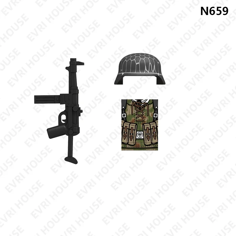 43er Sumpfkleidung Mini figurines briques bloc de construction poupées 98K MG42 MP40 STG44 jouets d'assemblage pour enfants N657-660