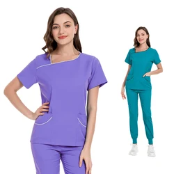 Slim Fit Medical Uniforms Women Quick Dry Scrubs Sets Nurses Accessories Hospital Dental Clinic Beauty Salon Workwear Clothes