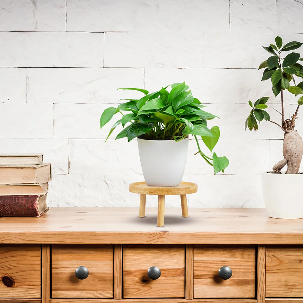 Bonsai Flower Pot Tray Office Indoor Plants Planter Display Stand Wood Indoors Pedestal