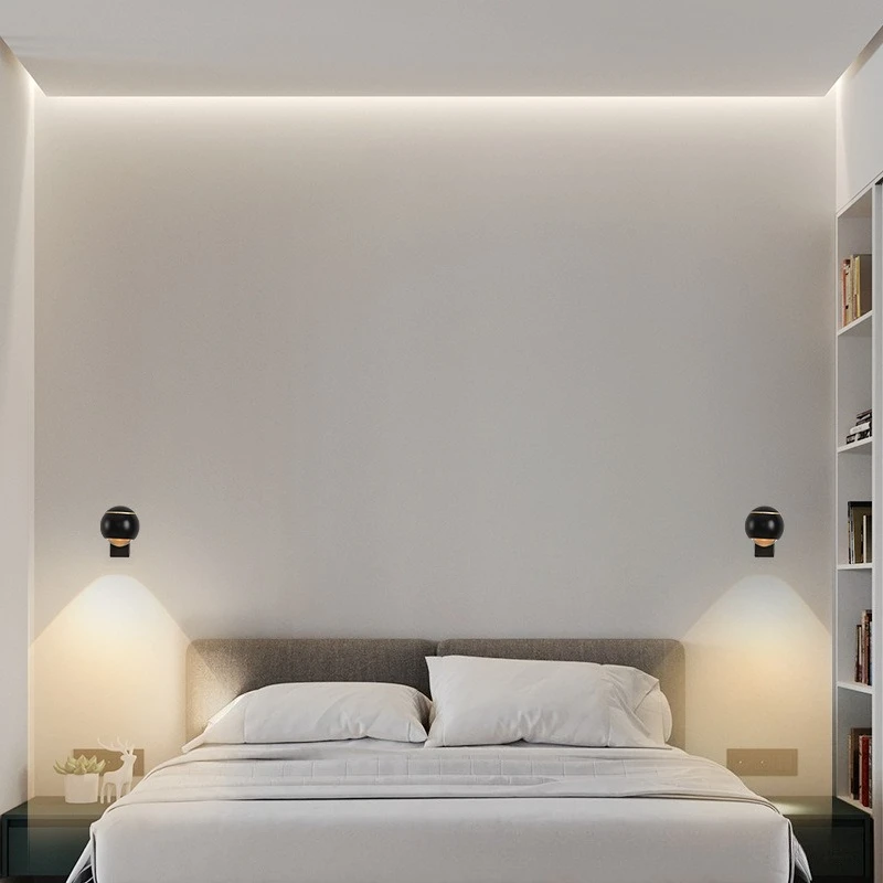 Minimalist Magnetic Wall Light Nordic Style Rotatable Bedside Lamp for Home