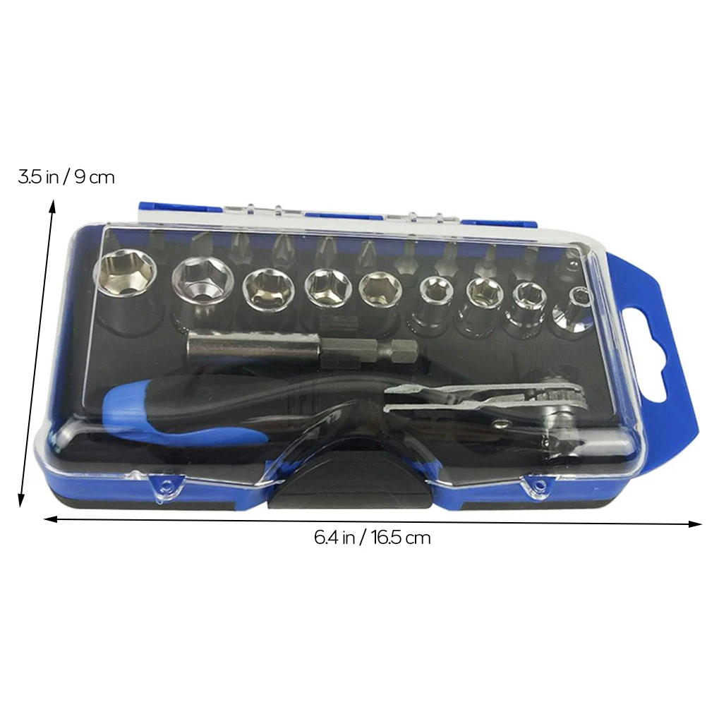 

23Pcs Ratchet Wrench Screwdriver Set Complete Repair Tools Household Appliance Car Motorcycle Socket Bits Kit Sleeve
