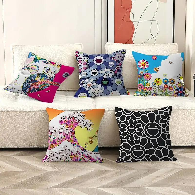 

Art T-Takashi M-Murakamis Cushion Cover Inches Farmhouse Decor Home Throw Pillow Covers For Couch Decorations