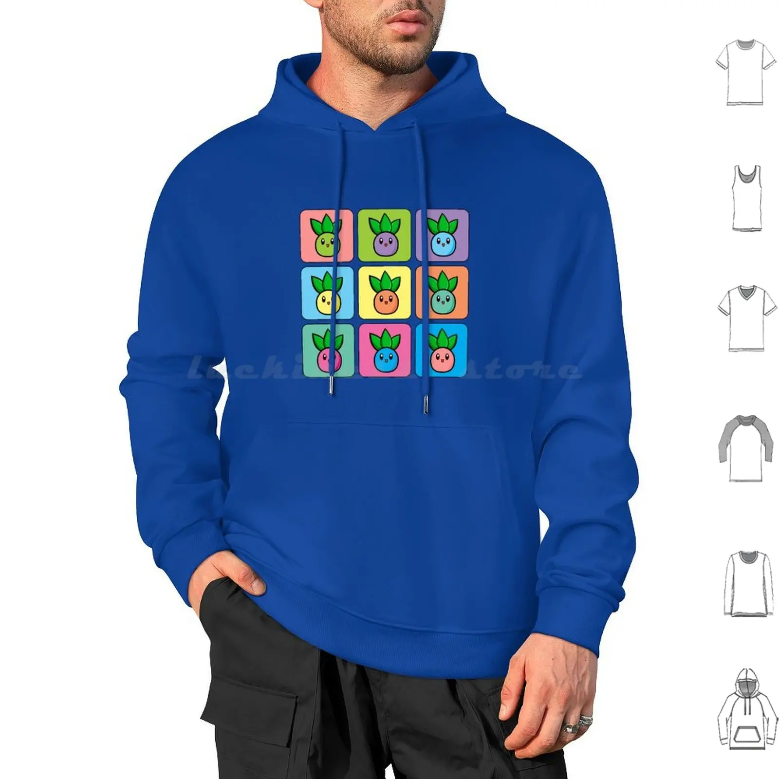 Yumi Kawaii Carrot Squares Hoodie cotton Long Sleeve Japanese Manga Kawaii Anime Animation Comic Style Cosplay Yumi Lovely