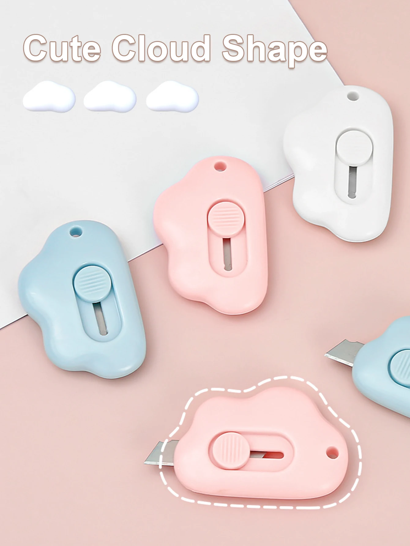 

3/9PCS/Lot Mini Box Cutter Keychain Retractable Utility Knife for Opening Packages Unboxing Tool Safety Letter Opener for Parcel