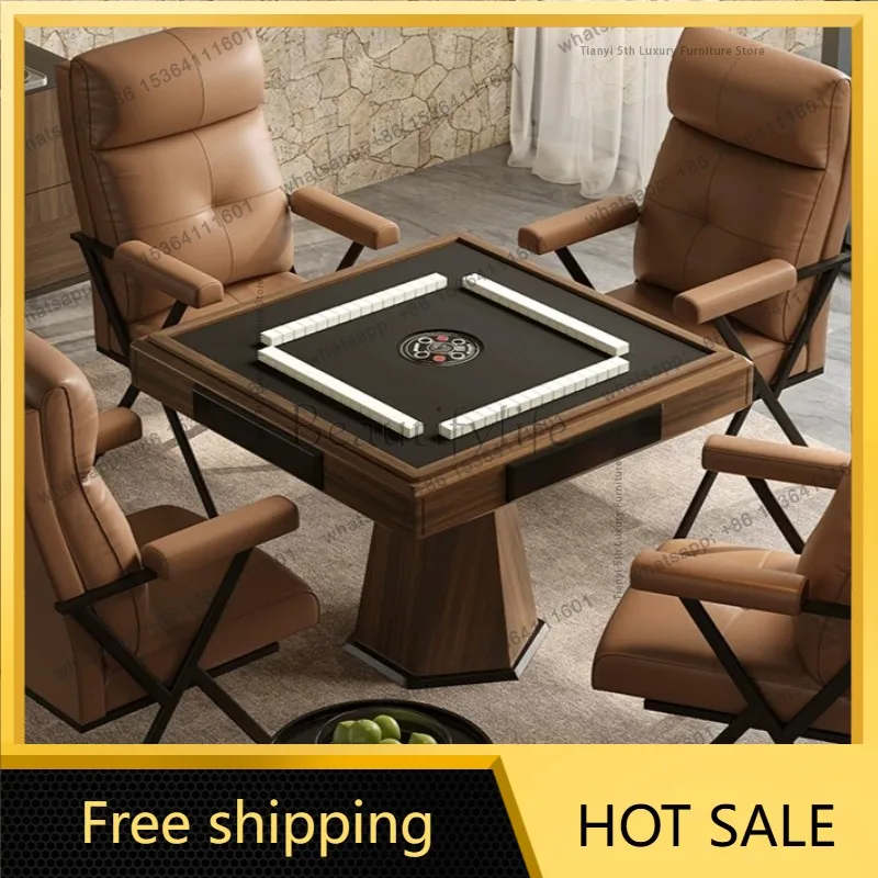 Modern Retro Solid Wood Mahjong Table Nordic Luxury Automatic Multifunctional Electric Mahjong Machine Furniture طاولة طعام FYMT