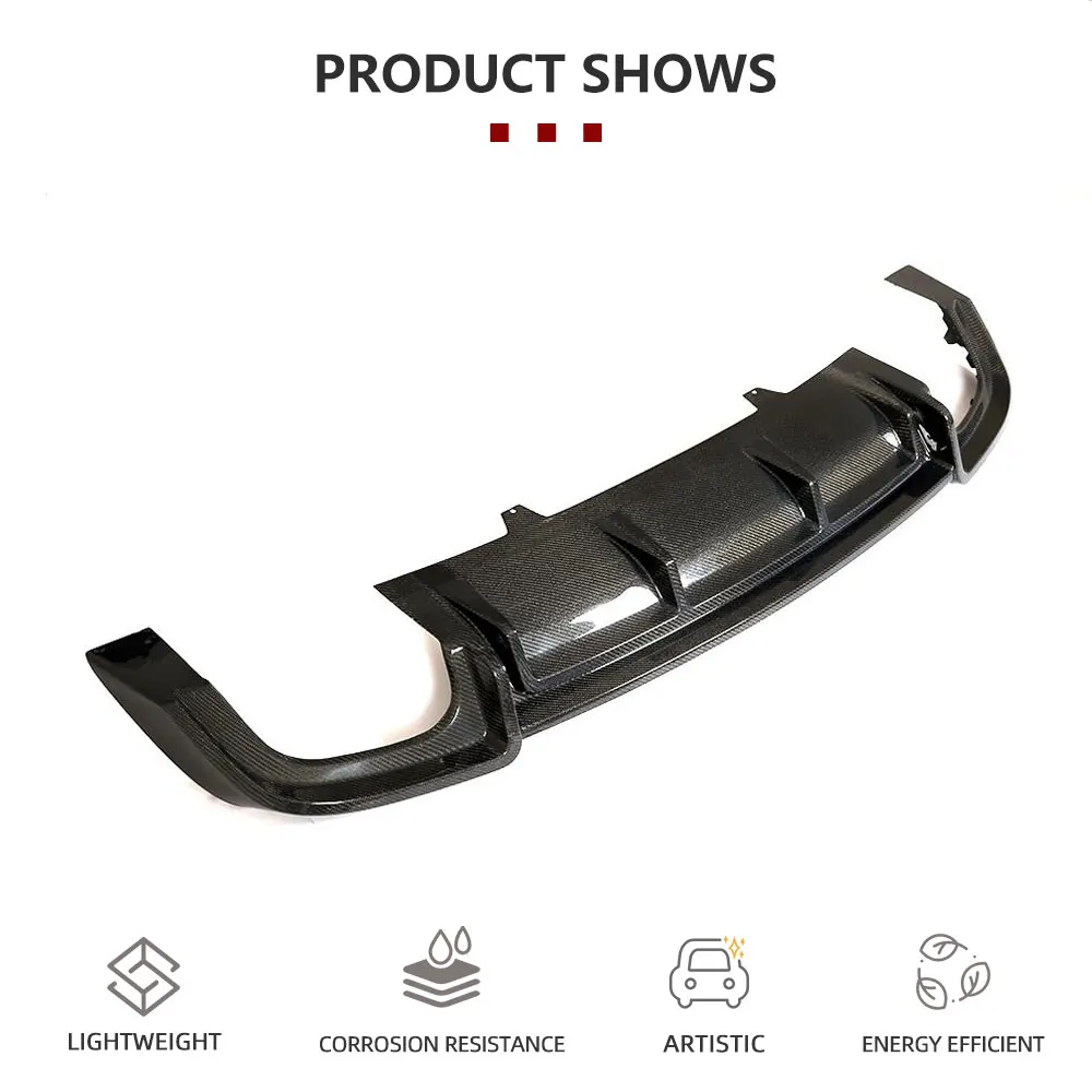 Car Rear Bumper Diffuser for Audi A5 Sline S5 B9 Sport 2017-2019 2-Door 4-Door Rear Diffuser Lip Spoiler Carbon Fiber / FRP - view 4