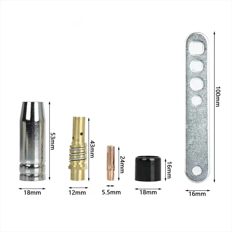 19 قطعة/المجموعة ، MB15 15AK MIG الاتصال تلميح 0.6 مللي متر 0.8 مللي متر 1.0 مللي متر 1.2 مللي متر شعلة لحام فوهة جزء كيت مخروطي فوهة كم قضيب أداة مجموعة fo