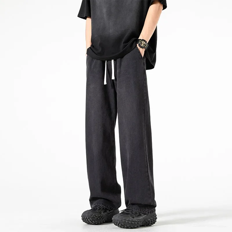 

Straight Jeans Men Wide Jeans Loose Denim Trousers White Neutral Jeans Streetwear Casual Pure Man Women Pants Hip Hop Bagy jeans