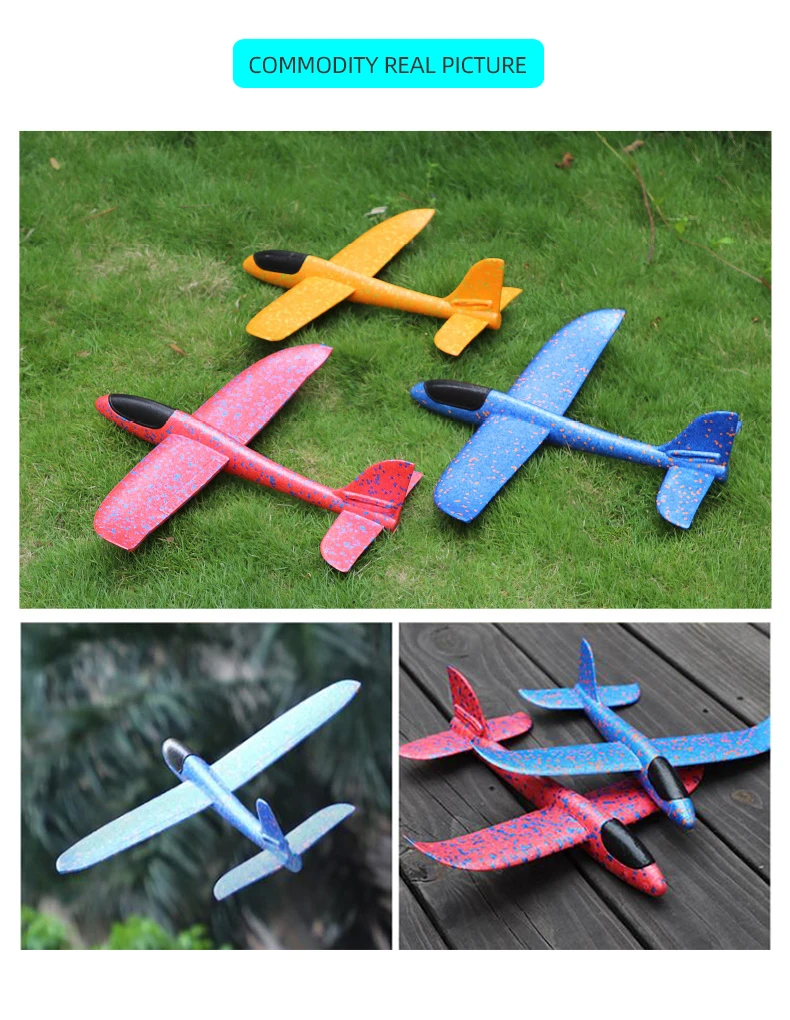 50CM Big Foam Plane Glider Hand Throw Airplane Light Inertial EPP Bubble Planes Outdoor Launch Toys for Children Boys Gift