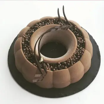 Rund Blomma Bakform Bakplåt Fransk Efterrätt DIY Chokladpudding Födelsedagsmousse Tårtdekoration Bakmaterial 6 best sales Pudding tray - №5