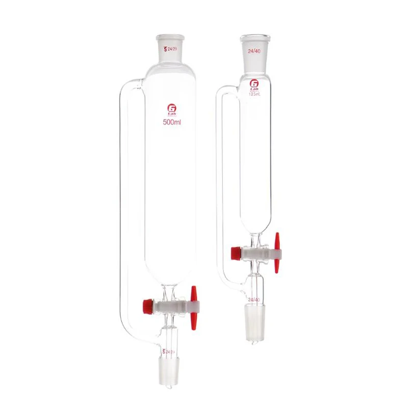 10ml-1000ml Lab Glass Constant Pressure Funnel with Standard Mouth Cylindrical Drip Separating Funnel PTFE Stopper