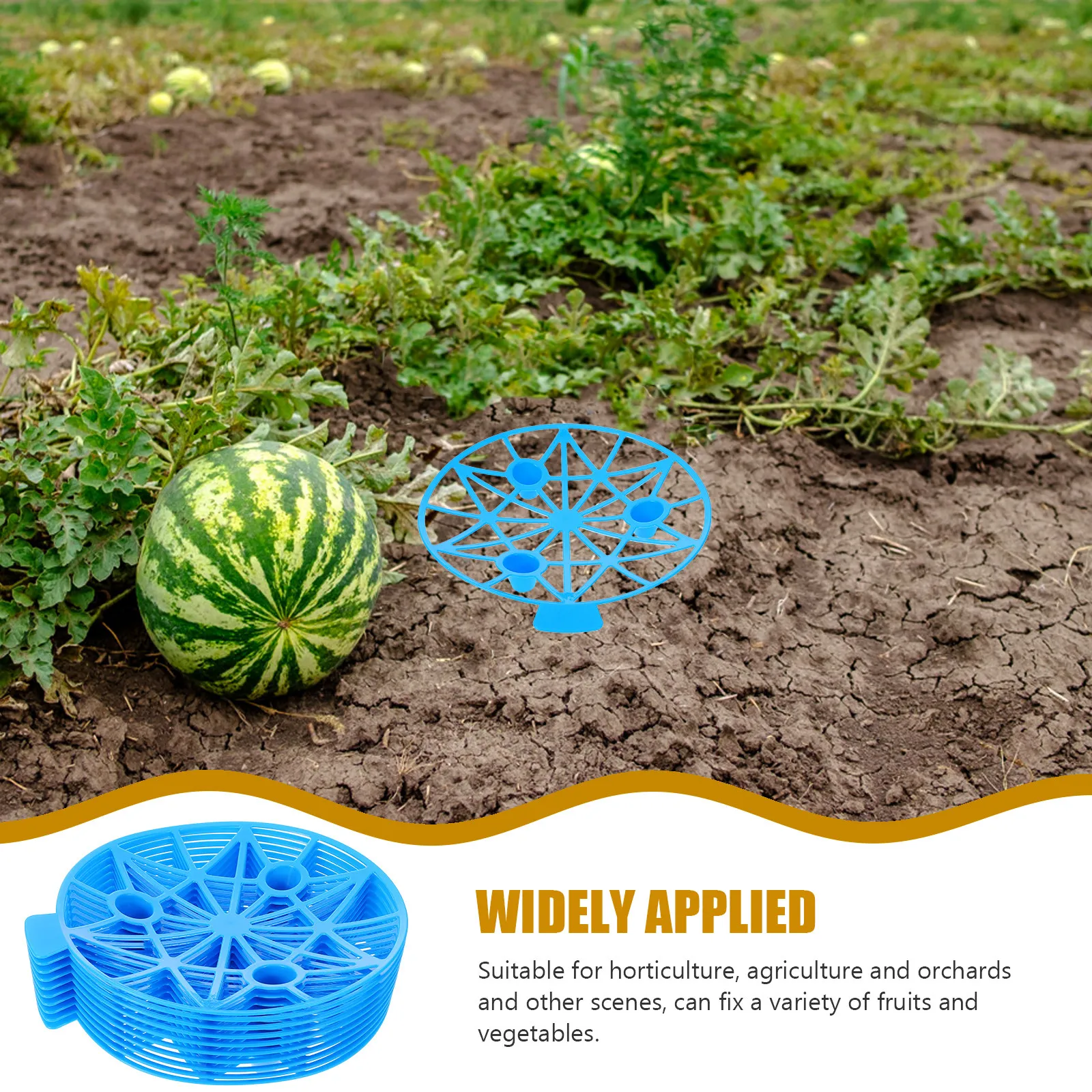 10Pcs Watermelon Support Stand Heavy Duty Plastic Melon Holder Tray for Ground Elevation Garden Farm Use Rot Resistant Growing