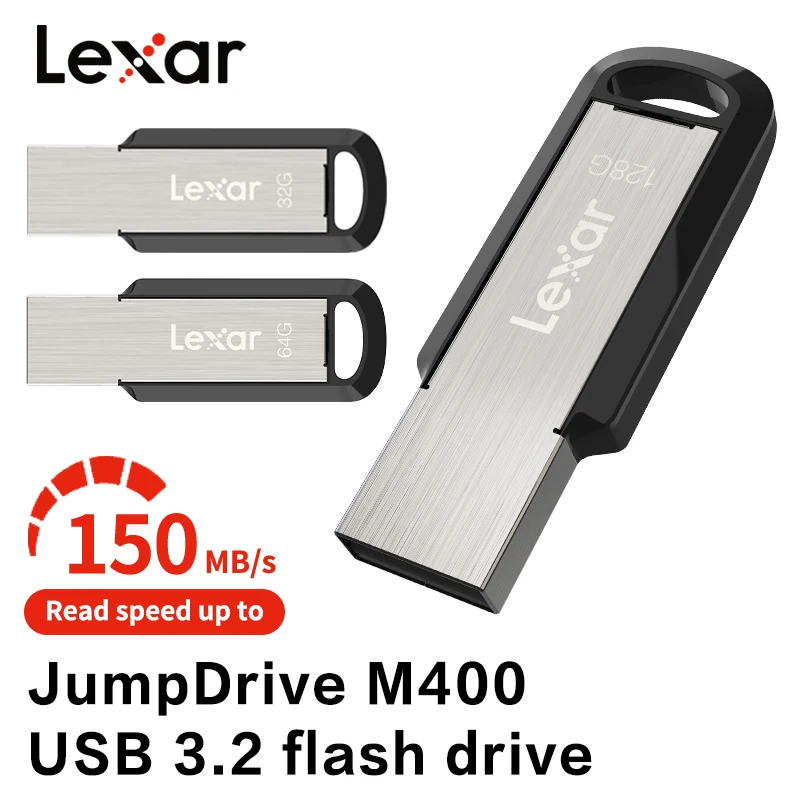 Unidad Flash USB Lexar Original JumpDrive M400 USB 3.2, Memoria USB de 32 GB, 64 GB, 128 GB, 256 GB, Máximo 150 MB/s, Pendrive de Alta Calidad