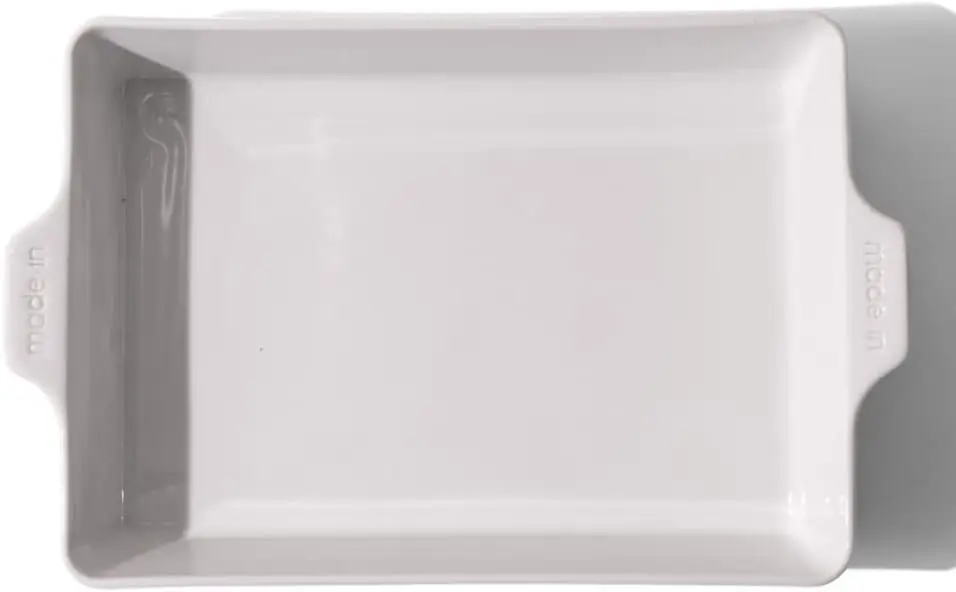 Rectangular Baking Dish, 11x17 Inch White Porcelain Bakeware for Oven and Microwave