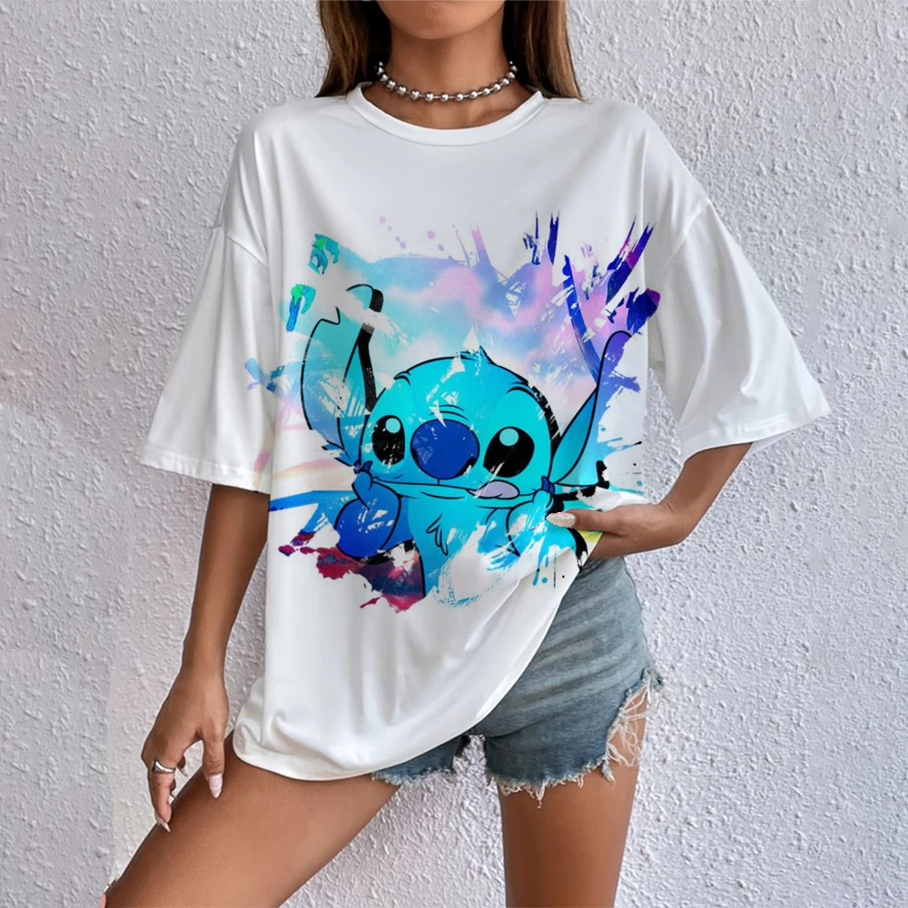Freizeit T-shirt Lilo Stitch frauen T-shirt Mode Disney Cartoon frauen T-shirt Sommer Heißer Verkauf Mode Artikel T-shirt