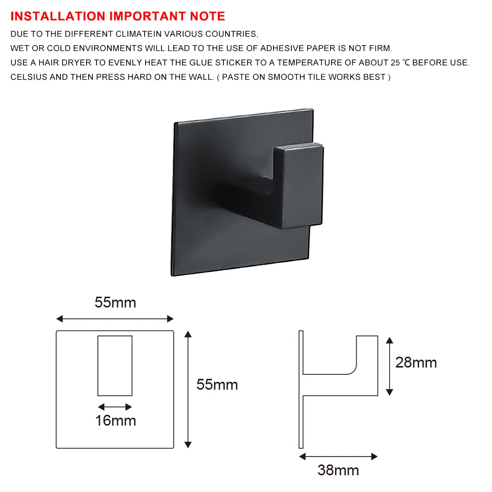 1-4 pçs forte adesivo gancho de parede adesivo pendurado cabide cabide chuveiro robe 3m gancho cozinha banheiro toalha ganchos preto