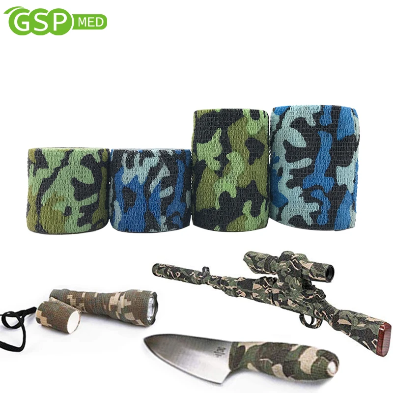 Sports Adhesive Tape Camouflage Tattoo Tapes Cohesive Bandage Elastic Finger Wrist Cover Kit Non-stick Water-proof Sport Wraps